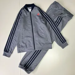 【美品】adidas アディダス キッズ ガール  ジャージ上下セット セットアップ 150 3本ライン デニム調 ブルー トラックジャケット トラックパンツ　　　T-240