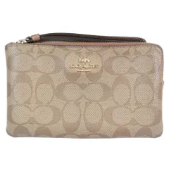 良品 COACH コーチ シグネチャー リストレット ストラップ ポーチ 小物入れ レザー ブラウン レディース 古着 中古 USED