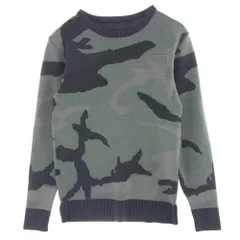 AKM エイケイエム 18AW K159 STONEWASH CAMO CREW ストーンウォッシュ クルーネック ニット セーター ブラック系 グレー系 M【中古】のサムネイル