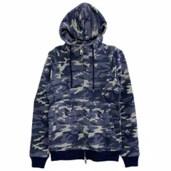 AKM エイケイエム B192 stretch jersey solid neck zip parka ストレッチ ジャージー フルジップ パーカー ブルー系 S【中古】のサムネイル
