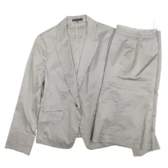 良品 ICB アイシービー セット スカートスーツ テーラードジャケット ブレザー フレア スカート コットン 42 ライトグレー レディース 古着 中古 USED