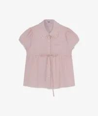 カシコ パフ スリーブ レース シャツ ピンク (新品)