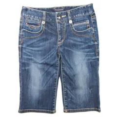 良品 BURBERRY BLUE LABEL バーバリーブルーレーベル クロップドデニム パンツ ジーンズ 五分丈 25 インディゴ ブルー レディース 古着 中古 USED