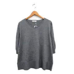 エニィスィス エニシス anySiS タグ付き ニット セーター 七分袖 Vネック ウール シンプル 2 グレー 灰 /KT22