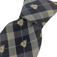 チャップス CHAPS ネクタイ 総柄 ストライプ シルク ネイビー ■GY06