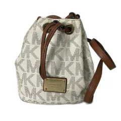 マイケルコース MICHAEL KORS 巾着 モノグラム 総柄 斜め掛け バッグ アイボリー