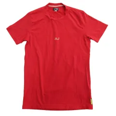 良品 ARMANI JEANS ルマーニジーンズ ロゴ プリント Tシャツ カットソー 半袖 M 赤 レッド メンズ 古着 中古 USED