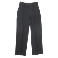 美品 22aw Mila Owen ミラオーウェン フラップ付寸たらテーパードパンツ スラックス センタープレス 1 黒 ブラック レディース 古着 中古 USED