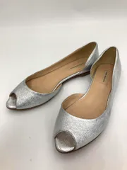 FABIO RUSCONI ファビオルスコーニ イタリア製 オープントウフラット パンプス size38/シルバー ■◇ レディース