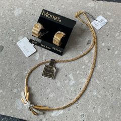 MONET 貝 ネックレス ブローチ 新品 イヤリング 4点 k22 - メルカリ