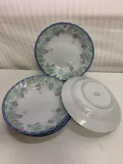 東濃陶器 TONO T&T Table Collection 葡萄柄 ボタニカル柄 深皿 カレー皿 スープ皿 パスタ皿 6枚セット 未使用品のサムネイル