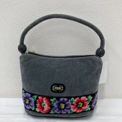 1737 FEILER　フェイラー　ハンドバッグ　ミニトート　小さめ　シュニール織り　タオル地　アネモネ　グレー　花　花柄　ミニバッグ　レディース