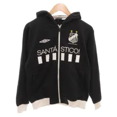 アンブロ UMBRO ジップアップパーカー S 紺 ネイビー 白 ホワイト SANTÁ STICO! Santos FC エンブレム /FF