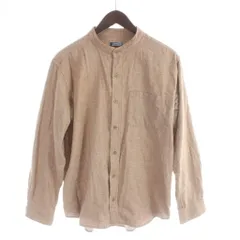 アイテムズ アーバンリサーチ ITEMS URBANRESEARCH バンドカラーシャツ 長袖 スタンドカラー L ベージュ /AP