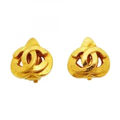 【6jdb0055】シャネル イヤリング ヴィンテージ ココマーク GPメッキ ゴールド【中古】レディース