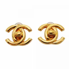 【6jdb0058-k】シャネル イヤリング ヴィンテージ ココマーク ターンロック GPメッキ ゴールド【中古】レディース