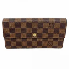 【6dc2882】ルイヴィトン 長財布 ダミエ ポルトフォイユサラ N61734 エベヌ【中古】レディース