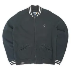 ポロラルフローレン POLO RALPH LAUREN 00s 2000年代 フルジップスウェット ロゴ 刺繍 セパポケ スタンドカラー ブルゾン ジャケット USA ヴィンテージ 古着 メンズ トレーナー ブラック 黒 L【中古】