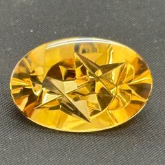 天然石 インペリアルトパーズ ブラジル イエロー系 2.9 ct 16.3mm 