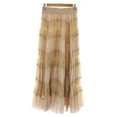 リリーブラウン Lily Brown プリーツスカート F ベージュ レース ロング /RR