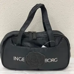 1690 INGEBORG　インゲボルグ　ハンドバッグ　ミニバッグ　手付きポーチ　バニティ　黒　ブラック　カメリア　花　フラワー　ナイロン　マルチケース　ポーチのサムネイル