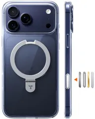 【スタンド入門モデル・初心者向け】TORRAS iPhone 17 Pro ケース マグネット式 MagSafe対応 4 倍軍用耐衝撃 黄ばみなし カメラコントロール スリム リング 3in1多機能 滑り止め Ostand Q1 Guardian クリア