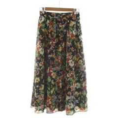スローブ イエナ SLOBE IENA  フレアスカート 黒 ブラック 花柄 ロング /RR