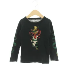 ヒステリックミニ Hysteric MINI Tシャツ カットソー トップス 長袖 100 黒 ブラック デビル キャラクター 蛇 スネーク プリント 袖プリント /AP