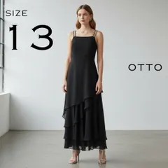 【新品】Otto APART オットー ラインストーンストラップ キャミソール ティアード ロングドレス ブラック 13(L) 黒ブラック 【古着】【中古】【送料無料】