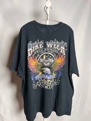 97年　オートバイ イベント　祭典　 デイトナビーチバイクウィーク　 Daytona Beach Bike Week　2017年第76回　開催記念Tシャツ　y2k バイク　バイカー　ルード系 ブラック　黒　2XL