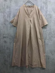 chocol raffine robe ショコラフィネローブ スタンドカラー 無地 ロング シャツ ワンピース sizeF/ベージュ ■◆ レディース
