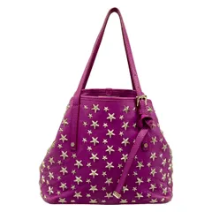 JIMMY CHOO(ジミーチュウ) トートバッグ サシャ パープル スタッズ/スター(星)/ホログラムシールあり レザー