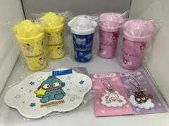 2025年 サンリオキャラクター大賞当りくじ タンブラー（ポムポムプリン、シナモロール、マイメロ）、雲型トレイ、アクリルチャーム（2種）