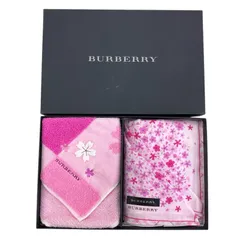 180053 新品未使用 BURBERRY バーバリー ハンカチセット 桜 ピンク コットン