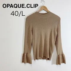 OPAQUE.CLIP オペークドットクリップ ラメ混フレアースリーブリブニット ゴールドベージュ Lame Rib Knit Top 40/L