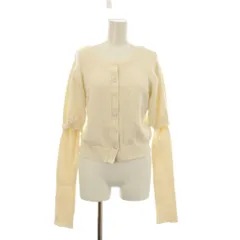 カスタネ Kastane アームウォーマー付き リブニットカーディガン F アイボリー 半袖 ラウンドネック KAZ1051105A0002 /KG