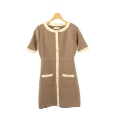 ダーリッチ Darich パイピングミニワンピース 半袖 F モカ アイボリー /DO ■OS