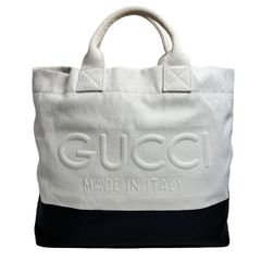 お値下げ！GUCCIグッチエンボスディテール付きキャンバストートバッグ