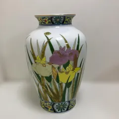 有田焼 花瓶 フラワーベース 花柄 和風 陶器 インテリア 置物 飾り壺 和モダン 菖蒲風デザイン 和室 玄関飾り 260417-10T