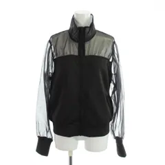 ザラ ZARA ジャケット ブルゾン 上着 S 黒 ブラック ジップアップ シアー切替 長袖 /AP