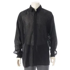 ジャンニ・ヴェルサーチェ 90s ベロア シアー オーバーサイズ 総柄 長袖シャツ トップス ブラック 48【中古】のサムネイル