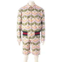 グッチ アディダス adidas トレフォイルプリント ジャケット ショート パンツセットアップ マルチカラー 46 44【中古】