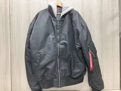 ALPHA アルファ フライトジャケット TA0426-001 BLK MA-1 フード付き XLサイズ 