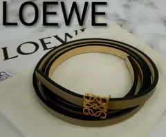 【美品】ロエベ ベルト アナグラム ブラウン ゴールド金具 箱 保存袋付き LOEWE（ロエベ） アナグラムベルト ブラウン系 ゴールド金具 サイズ