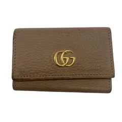 ♪4161 GUCCI グッチ  GGマーモント 6連キーケース ピンクベージュ  456113 中古