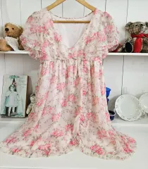 (LEST ROSE) フラワーシフォンワンピース