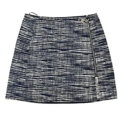 ルイヴィトン エピ柄 ミニジップ ツイード Aライン スカート ネイビー×ホワイト Aランク lv7834ss