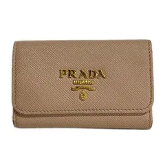 PRADA(プラダ) キーケース - ピンクベージュ 4連フック/キーリング付き レザー