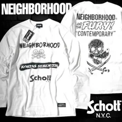 Schott N.Y.C. × NEIGHBORHOOD ショット ネイバーフッド Kostas Seremetis コットン天竺 長袖 Tシャツ ロンT カットソー 782-3230020 定価1.3万 ホワイト S ▲017▼60414w03