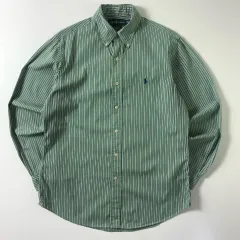 Polo ポロ ラルフローレン 刺繍 グリーン ストライプ シャツ